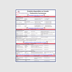 Menopausal Hormone Therapy (MHT) Fact Sheet (French)